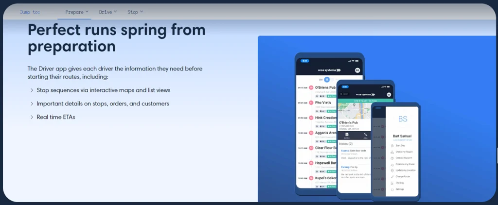 The Driver app from Wise Systems screenshot