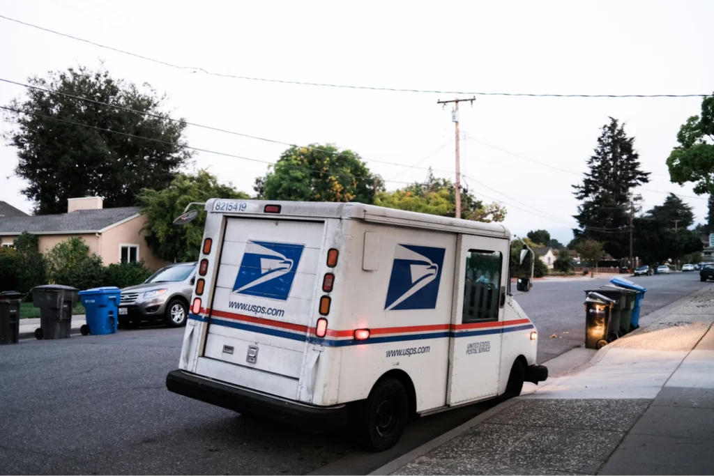 parked mail truck